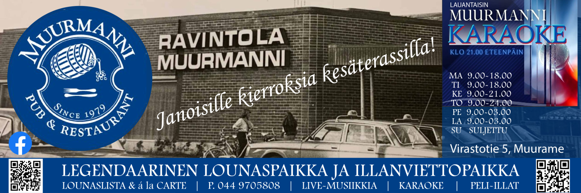 Ravintola Muurmanni on elämyksellinen ruoka- ja illanviettoravintola.