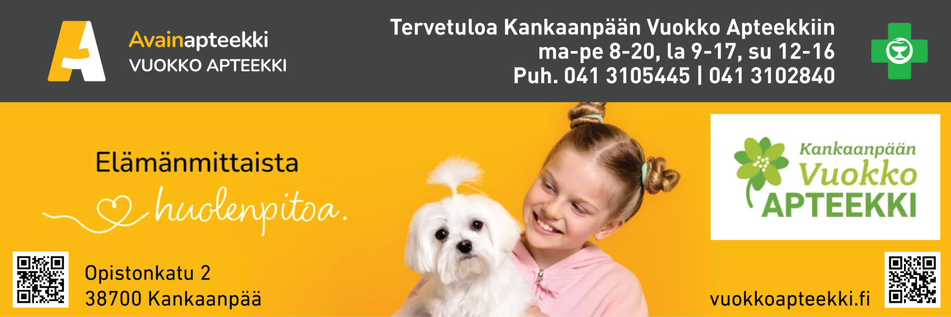 Meiltä saat kaiken tarvitsemasi terveytesi ja hyvinvointisi tueksi.