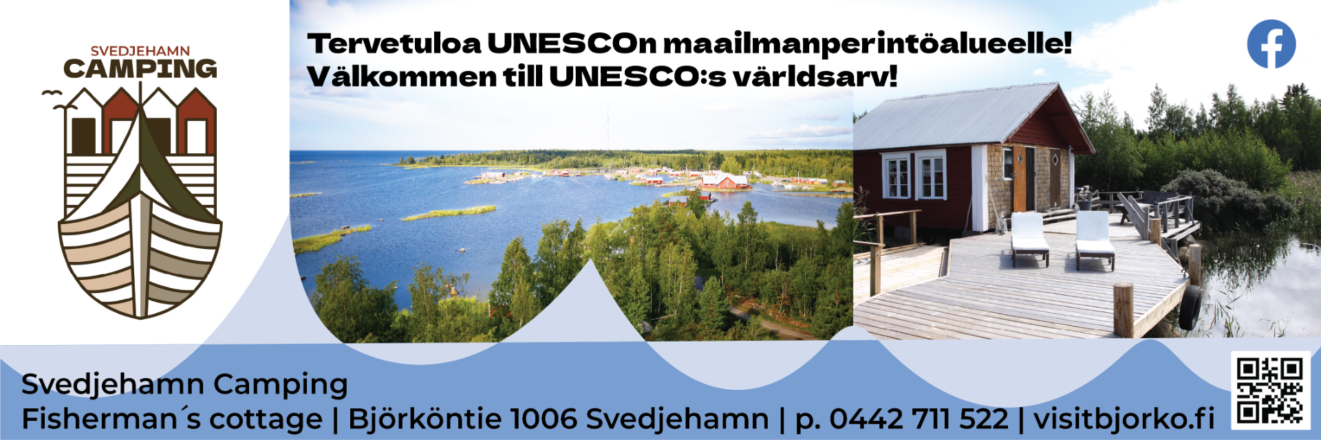 Uudessa Svedjehamnin campingissä voit yöpyä omassa matkailuautossa tai -vaunussa tai telttailla. Alueen yöpyjillä on käytössä yhteiset saniteettitilat sekä keittiö ja ruokailu- ja oleskelutilat. Tuloillaan ovat myös vuokrattavat tasokkaammat Glamping-mökit. Kaikki matkailuautojen paikat ovat sähkötolpalla varustettuja. 