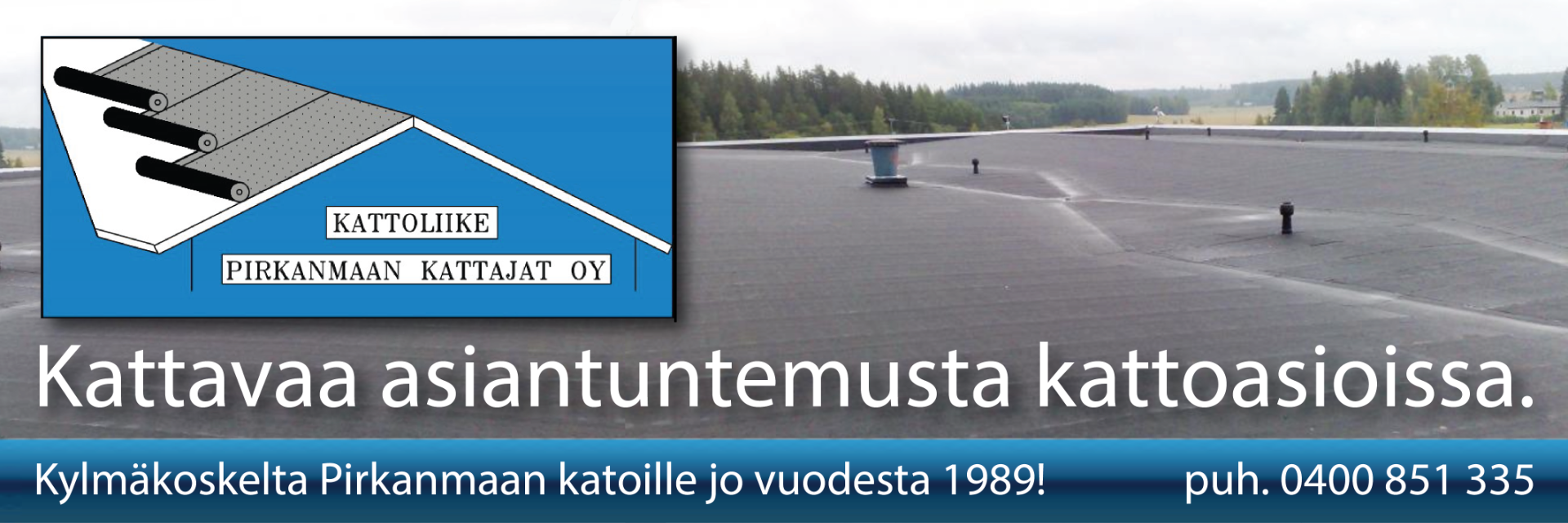 Kattoliike Pirkanmaan Kattajat - Olemme Pirkanmaalla toimiva vesikatto-ja vedeneristystöihin erikoistunut yritys. Suoritamme bitumipintaisten kattojen urakointia uudis- ja korjauskohteisiin Katepal Oy valmistamilla SBS-kumibitumi-tuotteilla. Suoritamme myös töihin liittyvät lämmöneristys- ja kirvesmiehentyöt ammattitaidolla.