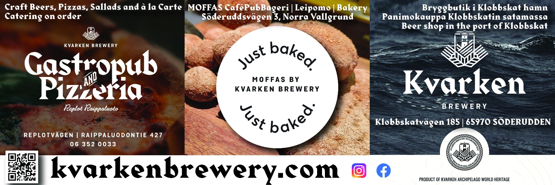 We offer lunch, tasty pizzas and other tasty alternatives along with beers from our own brewery!