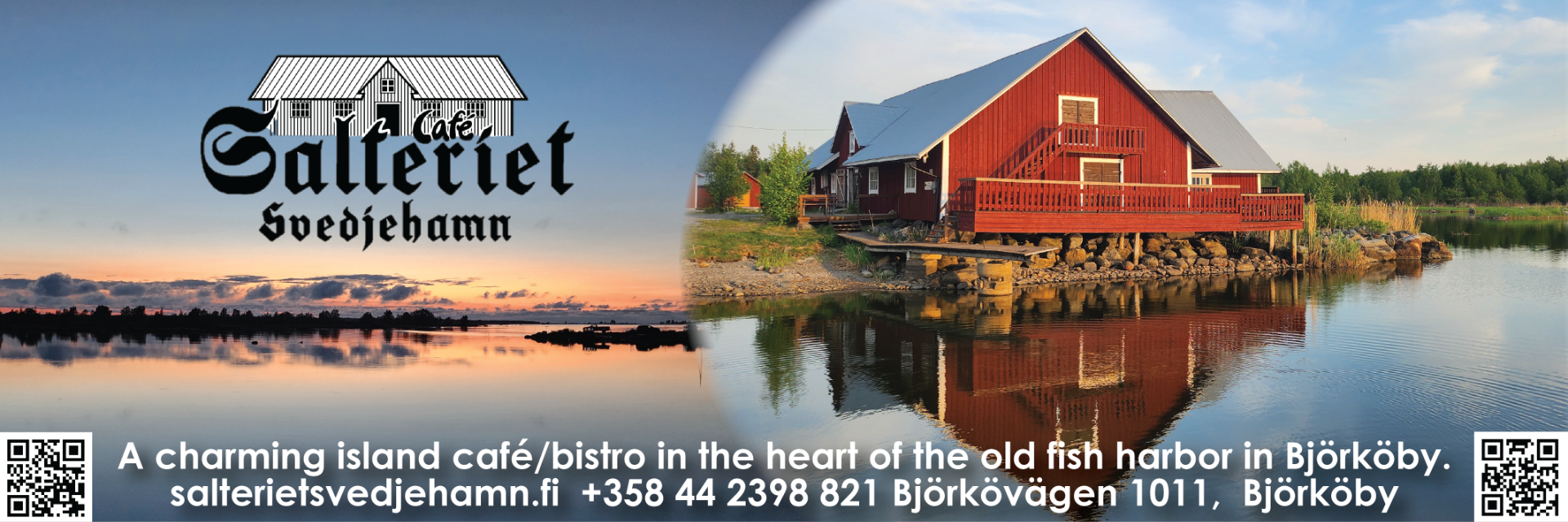 Vierasvenesataman yhteydessä toimii koko kesäkauden ajan Schnizeleistään tunnettu Ravintola Salteriet. Listalta löytyy monipuolisesti myös kalaherkkuja, pihviannoksia sekä kesän raikkaat salaatit, hampurilaisia unohtamatta. Pyrimme käyttämään mahdollisuuksien mukaan paikallisia raaka-aineita annoksissamme.Vid hamnen hittar man Restaurang Salteriet som är känd för sina välsmakande schnitzlar. Listan innehåller också en mängd olika fiskdelikatesser, kötträtter och fräscha sommarsallader. Vi strävar efter att använda lokala råvaror i våra maträtter när det är möjligt. 