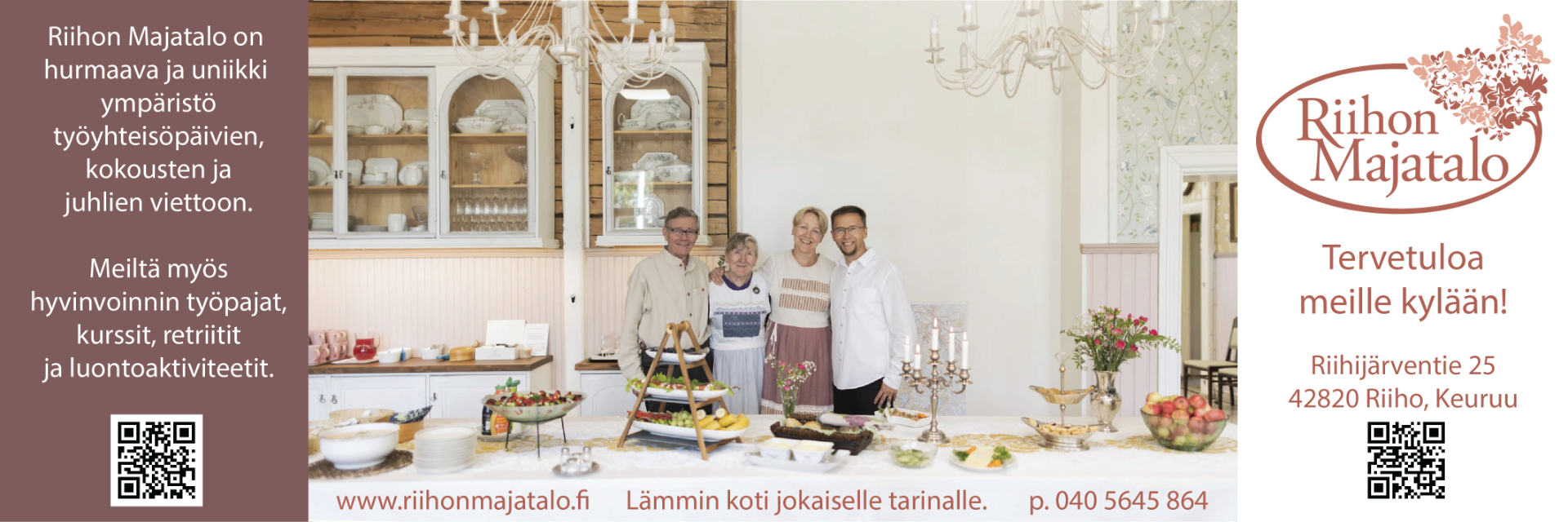 Oletko käynyt Riihon Majatalossa, Keuruun Haapamäellä? Järjestämme kanssasi elämäsi juhlat. Olemme avoinna tilauksesta ympäri vuoden. Juhlat - Riihon Majatalo.