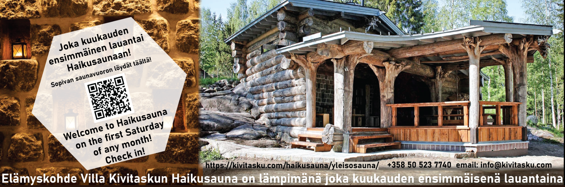 Haikusauna sijaitsee Muuramessa Kivitaskun tilalla 17 km Jyväskylästä etelään. Se tarjoaa saunojilleen ikimuistoisen saunomiskokemuksen.