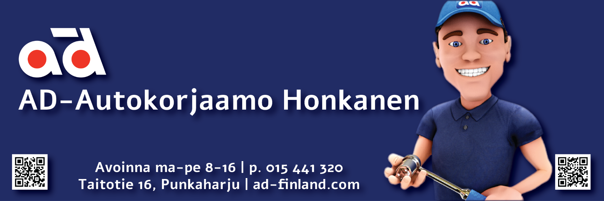 AD-Autokorjaamo Honkanen tarjoaa ammattitaidolla kaikki huollot ja korjaustyöt autosi merkistä tai iästä riippumatta.