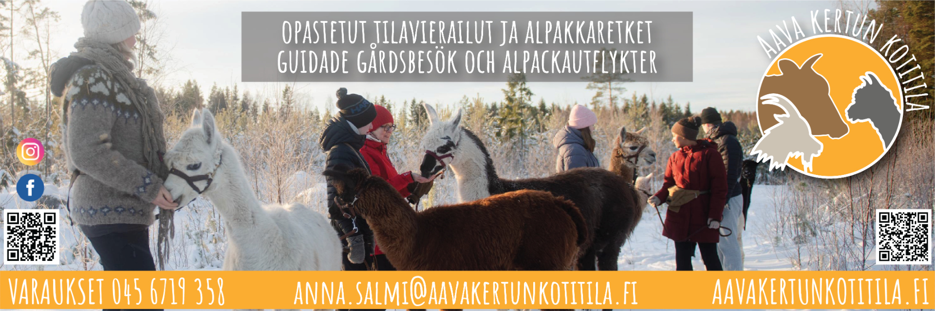 Aava Kertun Kotitila - Hyvän mielen eläintila, jossa voi nähdä ja kokea aidon maalaismiljöön tilan eläimineen kauniissa Unescon maailmaperintömaisemissa. En trivsam djurfarm där du kan se och uppleva en autentisk lantlig miljö med dess djur i vackra landskap uppförda på UNESCO:s världsarv. 