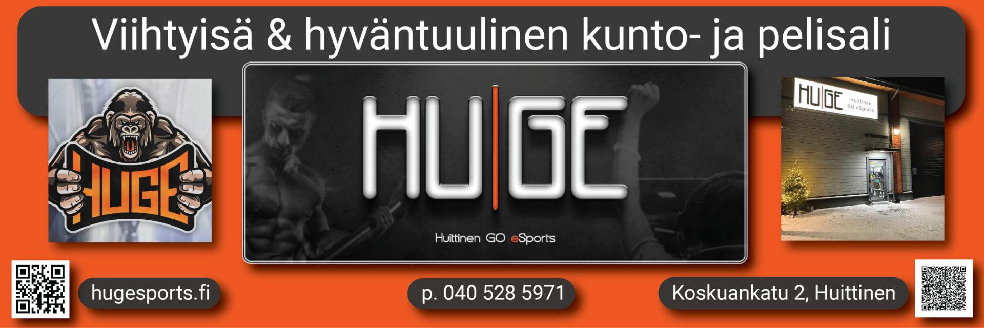 Tervetuloa Huittisten monipuolisimpaan kunto- ja pelisaliin, HUGE Sportsiin!