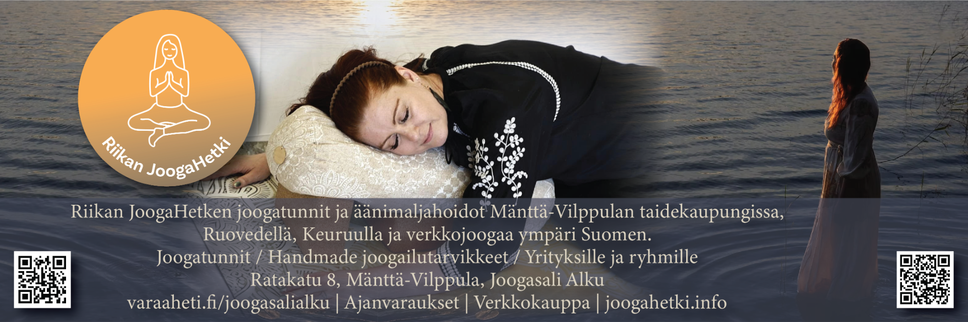 Riikan JoogaHetken joogatunnit ja äänimaljahoidot Mänttä-Vilppulan taidekaupungissa, Ruovedellä sekä Keuruulla ja verkkojoogaa ympäri Suomen.