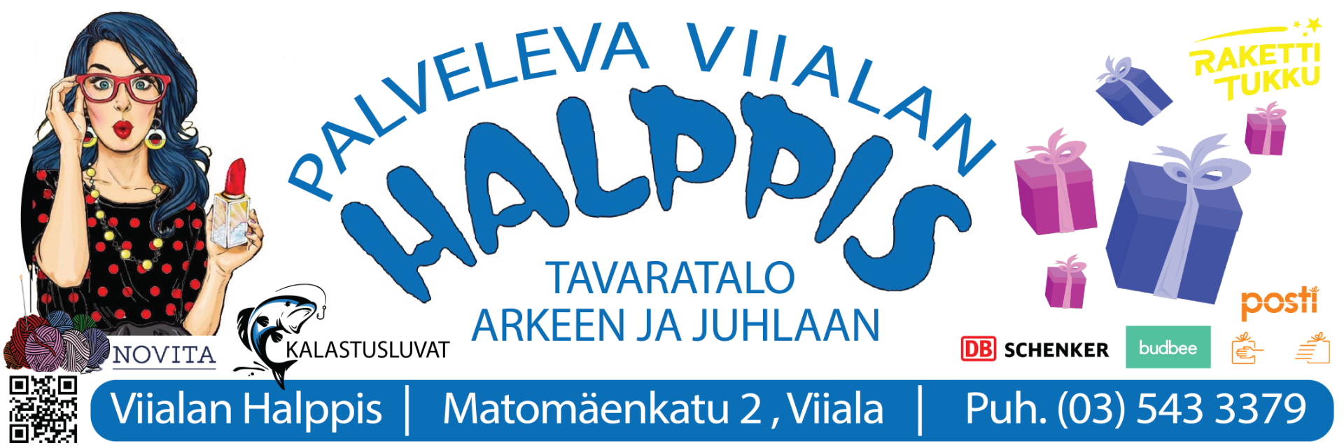 Viialan Halppis - Palveleva tavaratalo Akaassa