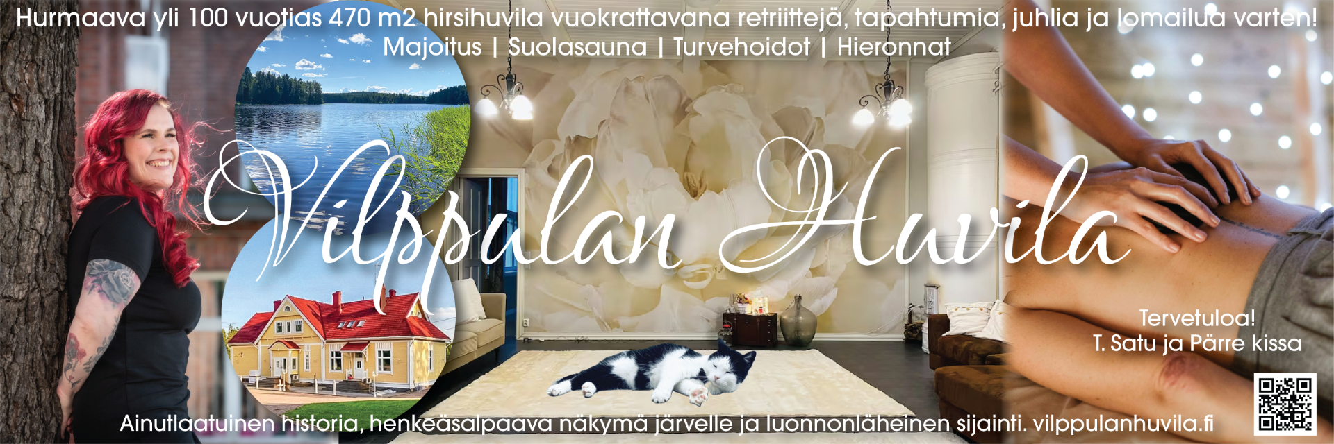 Vilppulan Huvila on upea 1918 rakennettu hirsirunkoinen suuri huvila joka on kattavasti saneerattu. Suuri huonekorkeus, tilavat oviaukot ja kauniin sisustusmateriaalit tekevät huvilasta kodikkaan kartanon.