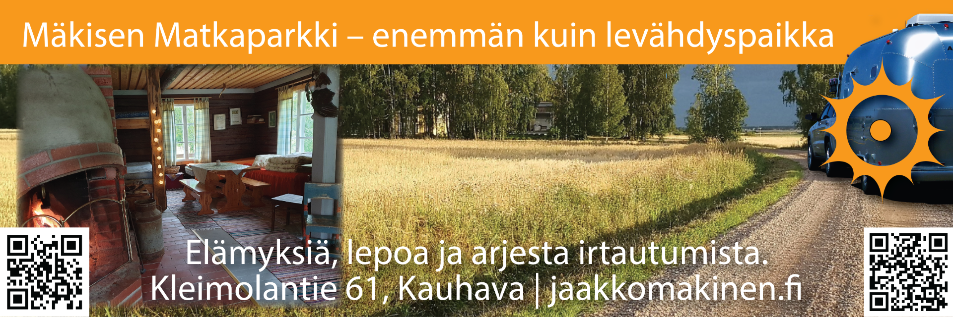 Mäkisen Matkaparkki sijaitsee vain viiden minuutin ajomatkan päässä valtatie 19:stä, mutta juuri sopivasti syrjässä, jotta valtatie ei häiritse luonnonrauhaa.