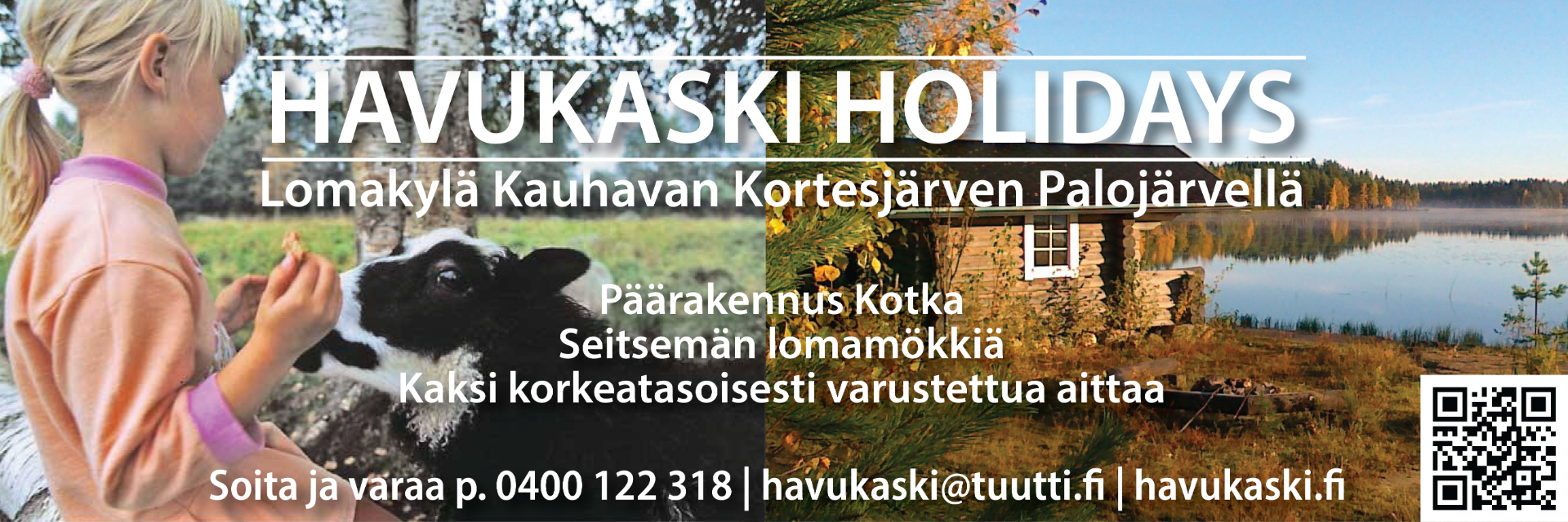 Havukasken Lomakylä Kortesjärven Palojärvellä on upea kokonaisuus, johon kuuluvat päärakennus Kotka, seitsemän lomamökkiä ja kaksi korkeatasoisesti varustettua aittaa.