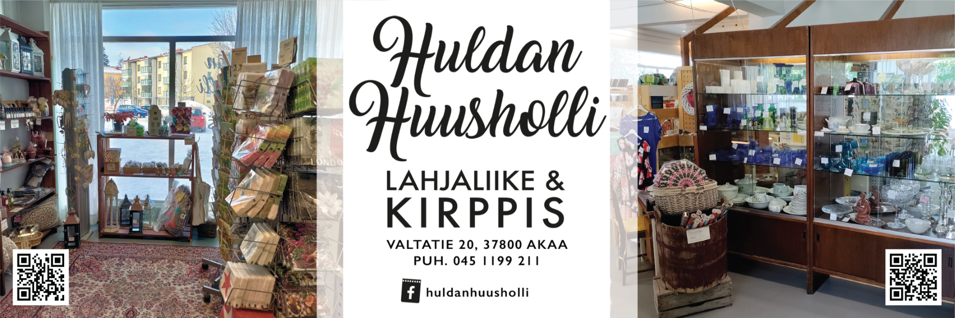 Huldan Huusholli & Kirppis on pieni lahjatavarapuoti ja kirpputori torin laidalla Akaan Toijalassa.