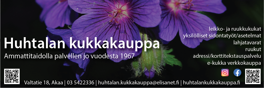 Huhtalan kukkakauppa on Akaassa, Toijalan alueella toimiva täyden palvelun kukkakauppa, joka on palvellut asiakkaita jo vuodesta 1967 lähtien.