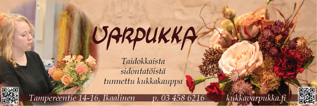 KukkaVarpukka - Kukkakauppa Ikaalisissa - Jokaiseen juhlaan kukat Varpukasta. Varpukan sidontatöissä luonnonläheisyys, aidot materiaalit ja taidokas sidonta muodostavat ainutlaatuisen kokonaisuuden.