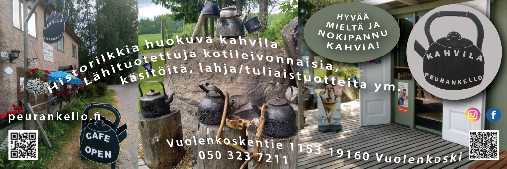 Historiikkia huokuva kahvila josta saa lähituotettuja kotileivonnaisia, käsitöitä, lahjajoja/tuliaisia. Jotain kotoista ja erilaista.
